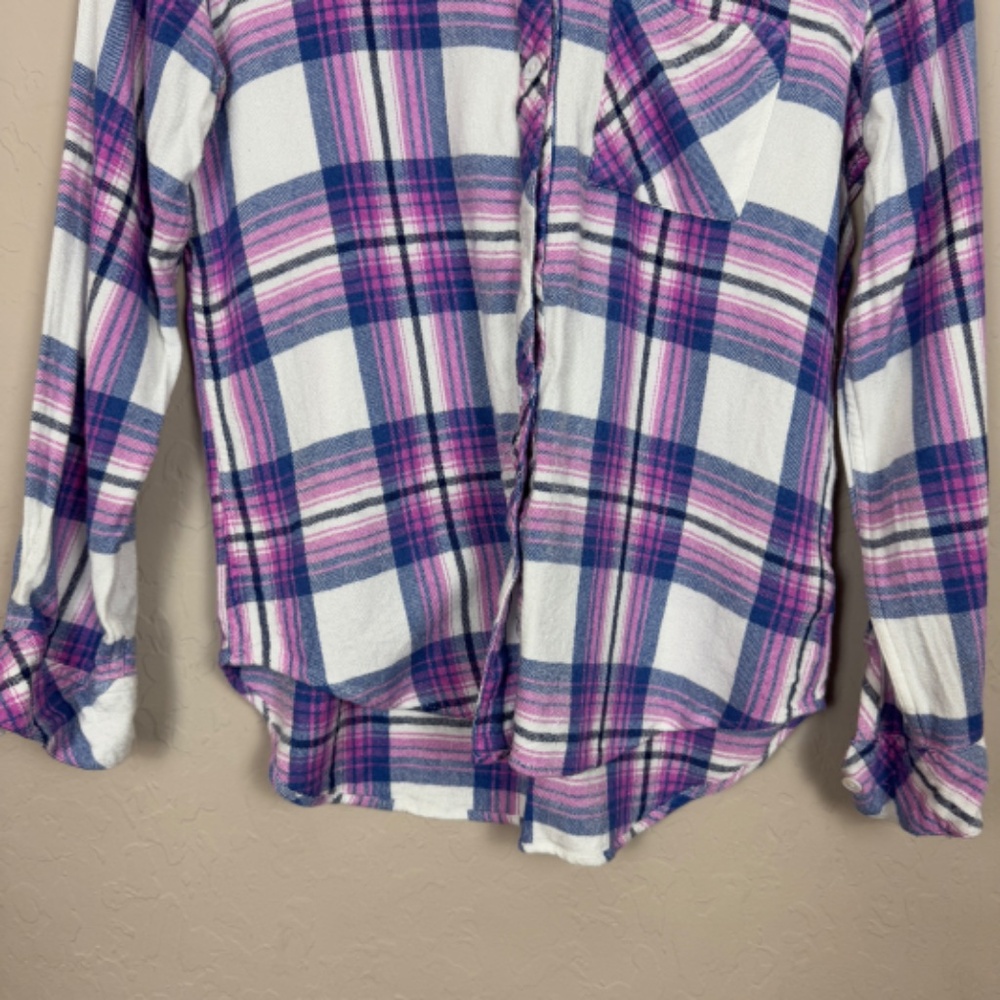 Rails Hunter Button Down In White Denim Berry - image 7